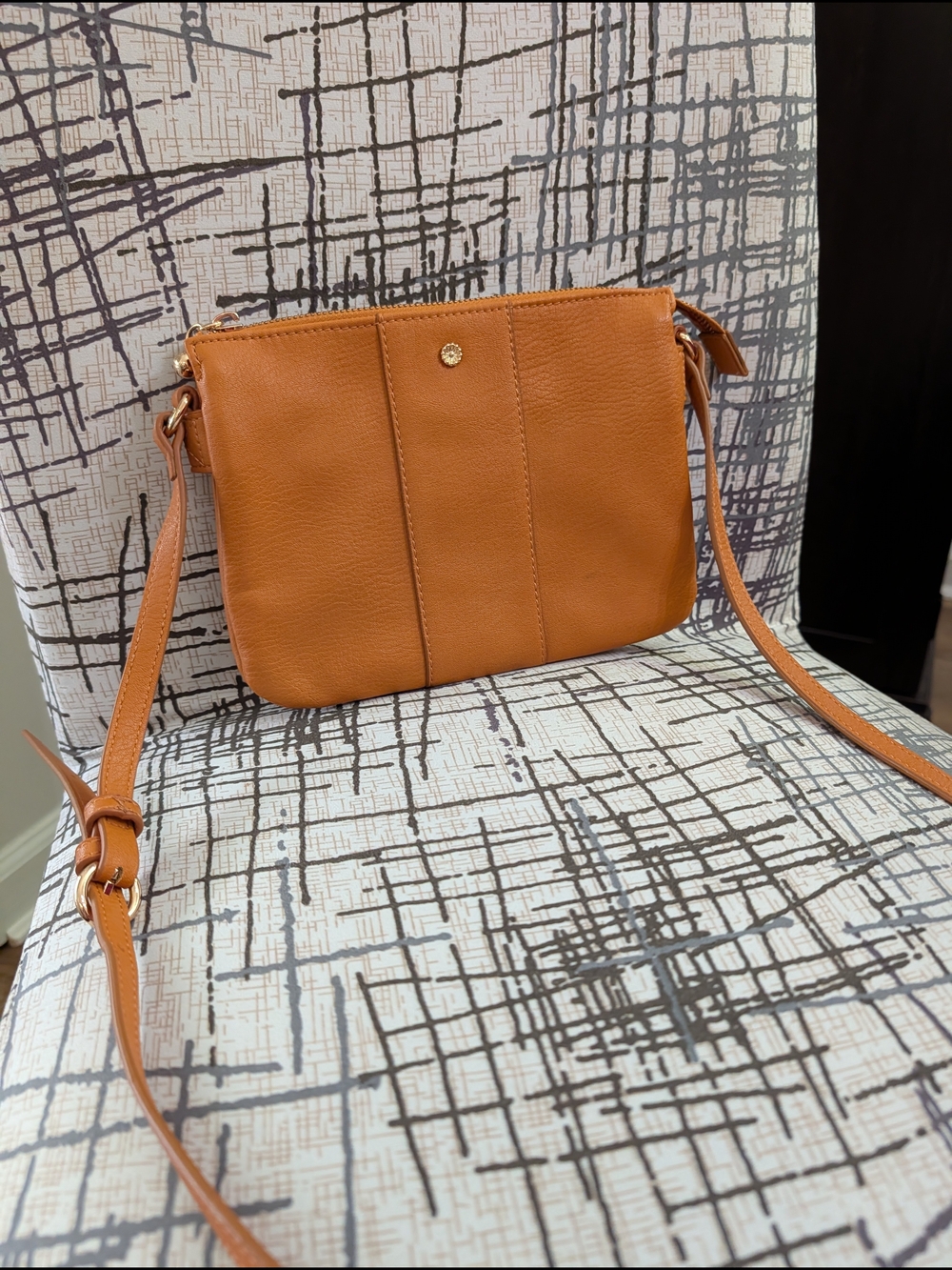 LC Lauren Conrad Tan Leather Crossbody Shoulder Bag